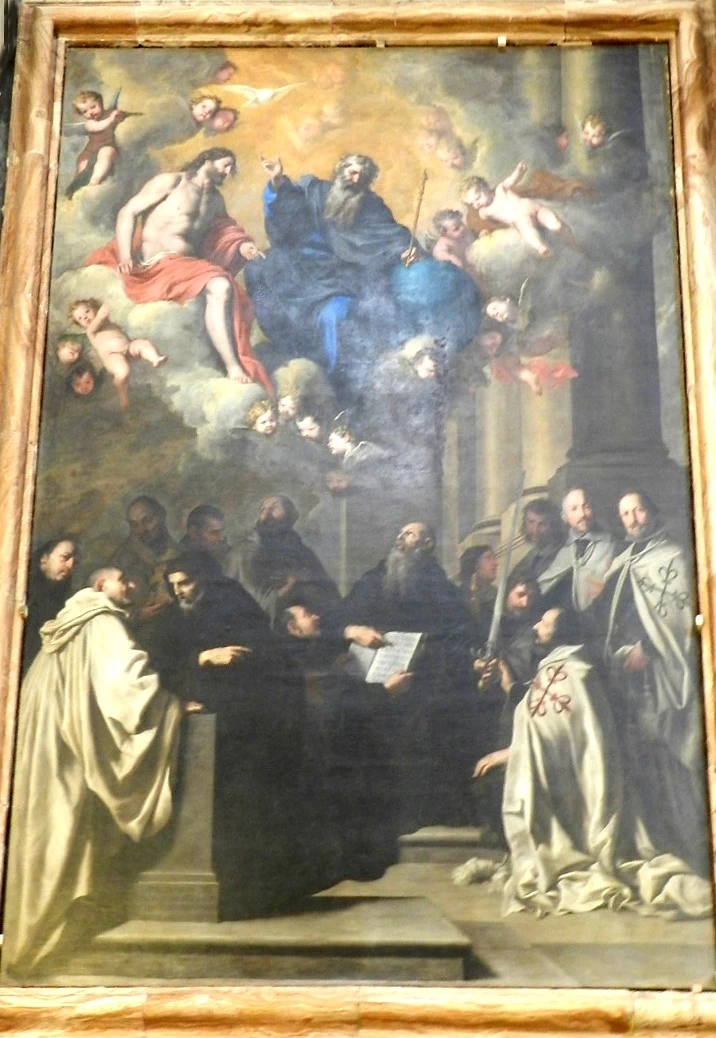 San Benedetto distribuisce la Regula agli ordini monastici e cavallereschi; 1635 - Monastero di S. Martino delle Scale (Monreale, PA), Chiesa dell’Abbazia